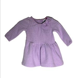Janie & Jack Purple Raised Textured Bow Dress 0-3M